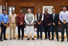 Narendra Modi with Bollywood delegates