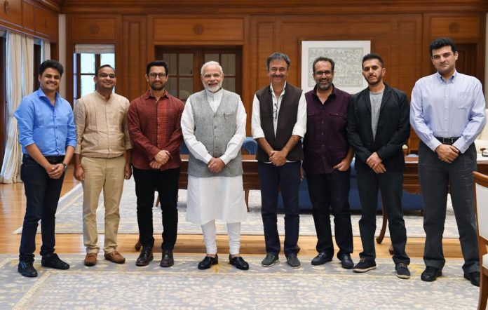 Narendra Modi with Bollywood delegates